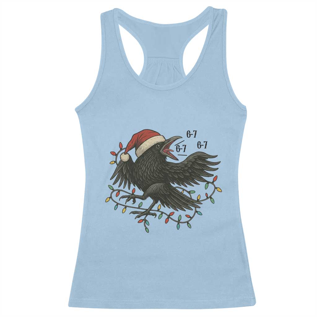 Funny Raven Six Seven Meme Racerback Tank Top Christmas Gift For Gen Z - Wonder Print Shop