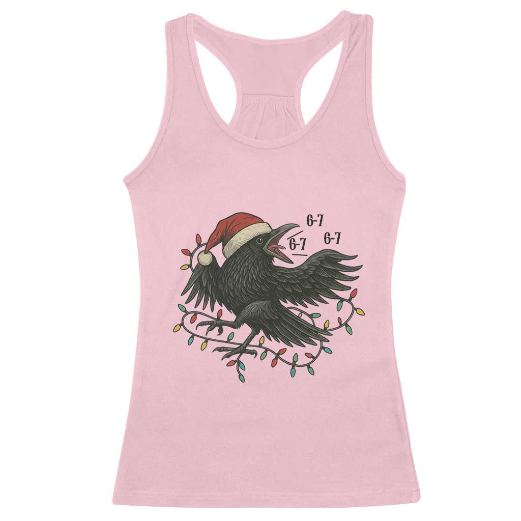 Funny Raven Six Seven Meme Racerback Tank Top Christmas Gift For Gen Z - Wonder Print Shop