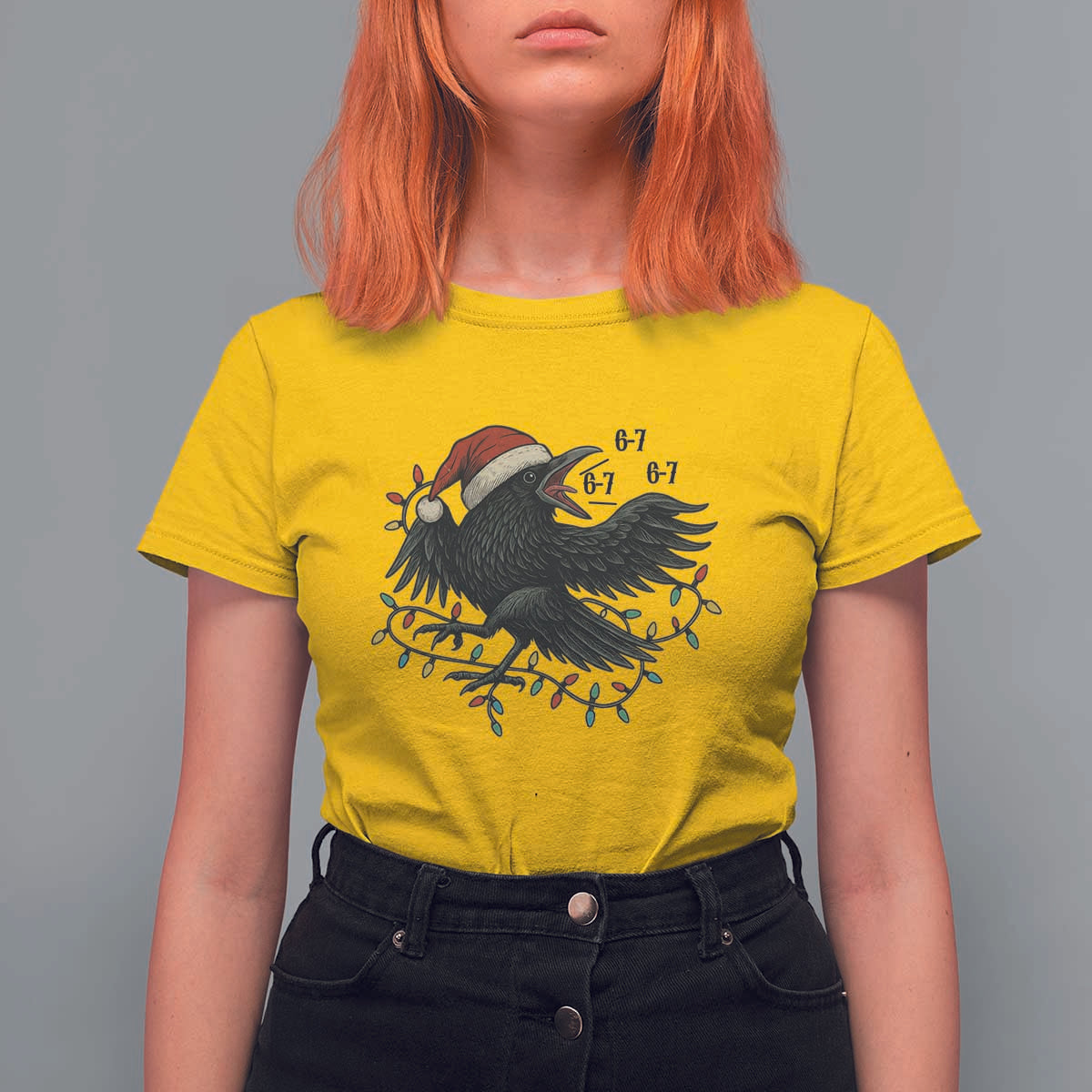 Funny Raven Six Seven Meme T Shirt For Women Christmas Gift For Gen Z - Wonder Print Shop