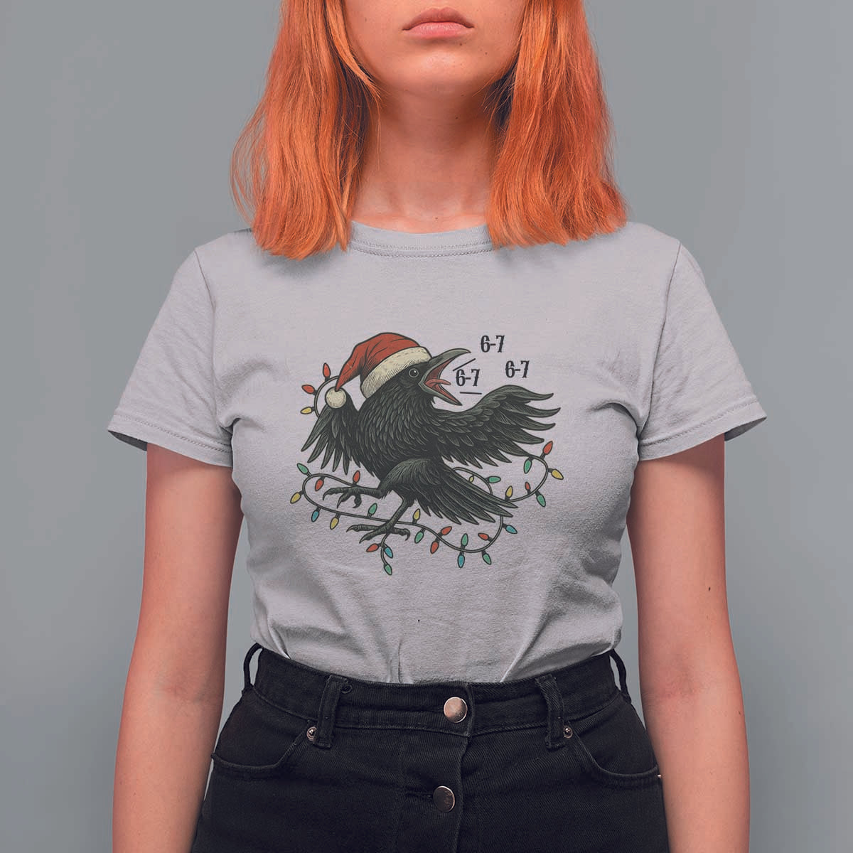 Funny Raven Six Seven Meme T Shirt For Women Christmas Gift For Gen Z - Wonder Print Shop