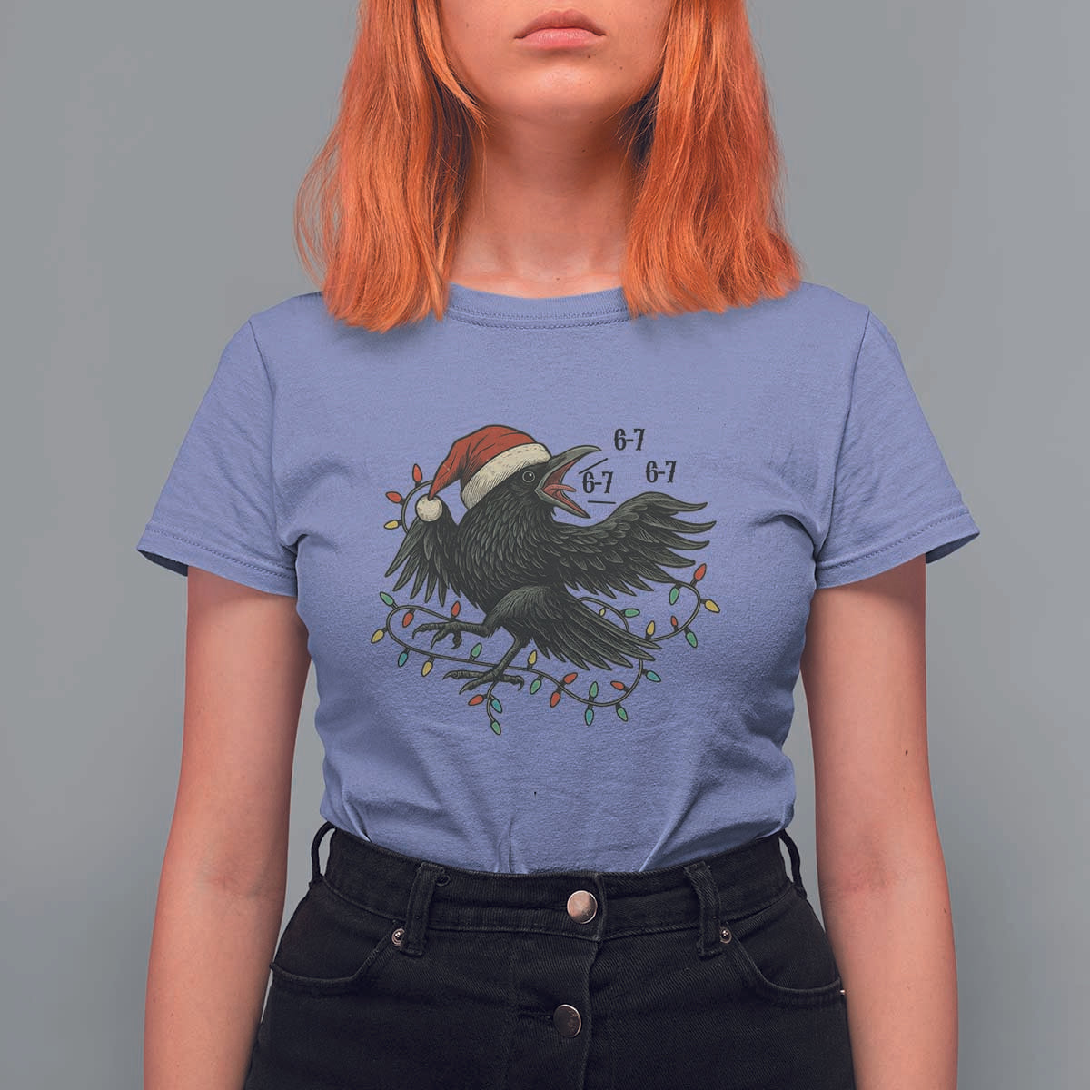 Funny Raven Six Seven Meme T Shirt For Women Christmas Gift For Gen Z - Wonder Print Shop