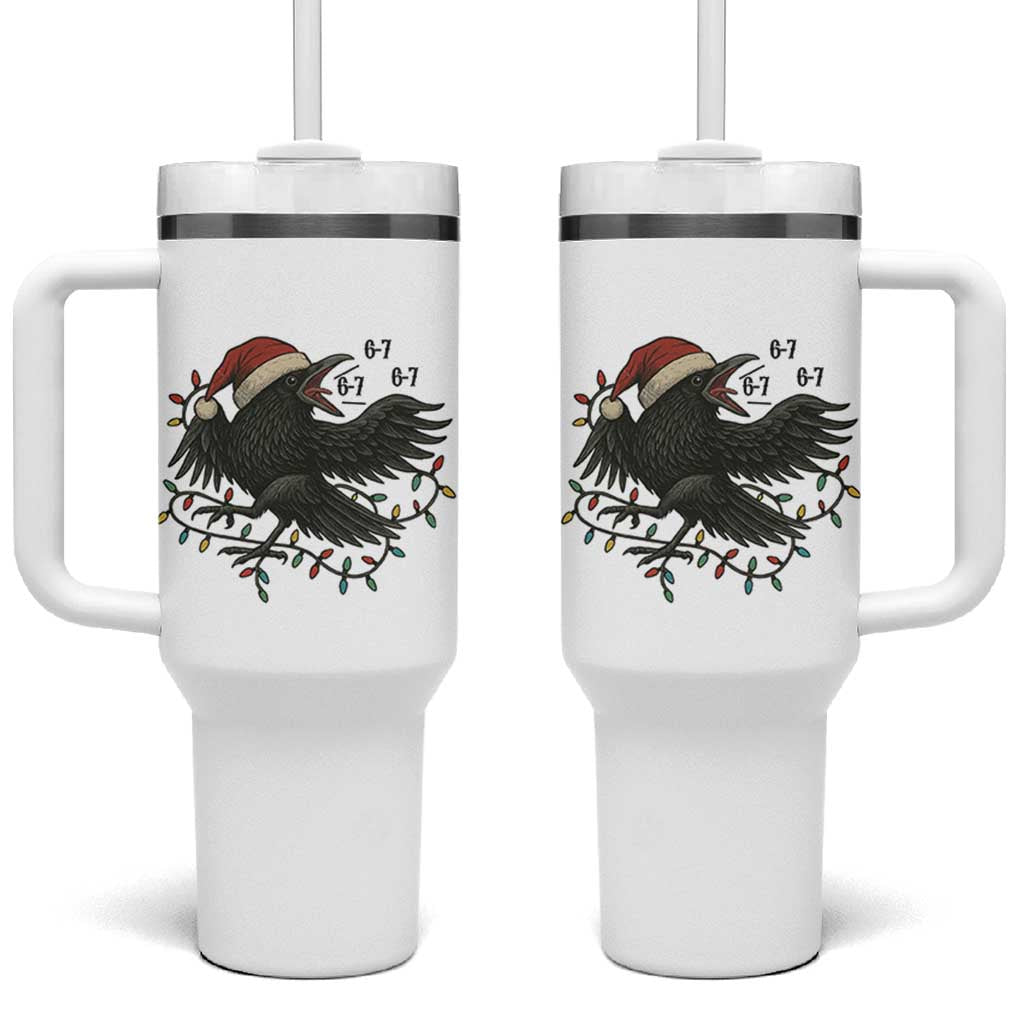 Funny Raven Six Seven Meme Tumbler With Handle Christmas Gift For Gen Z - Wonder Print Shop