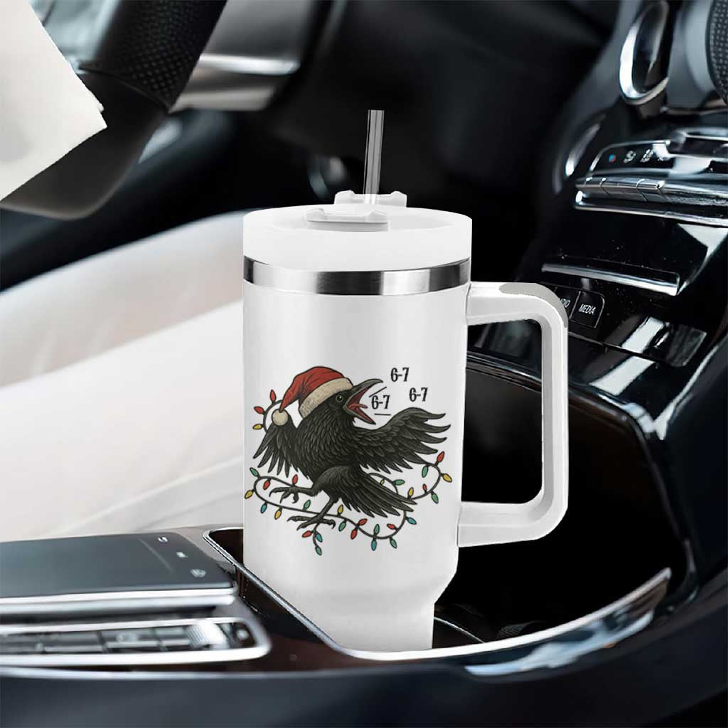 Funny Raven Six Seven Meme Tumbler With Handle Christmas Gift For Gen Z - Wonder Print Shop