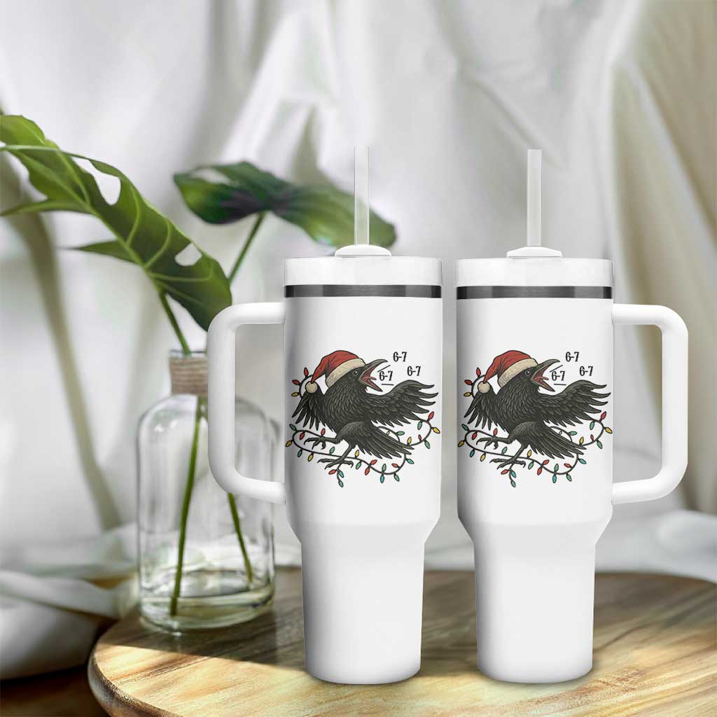 Funny Raven Six Seven Meme Tumbler With Handle Christmas Gift For Gen Z - Wonder Print Shop