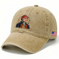 George Washington NE Football Fan Washed Cotton Baseball Cap Vintage Colonial Gift