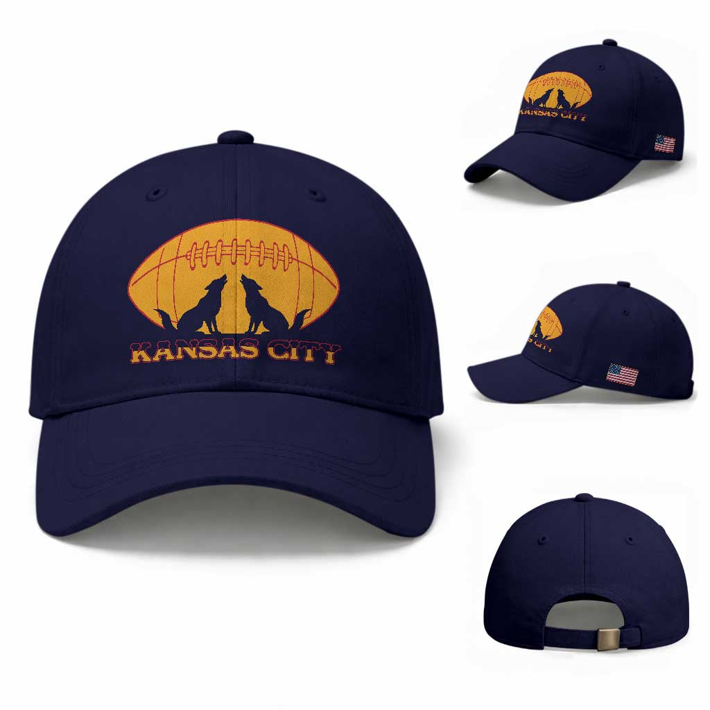 Football Lover Gift Baseball Cap Midwest Wolf Spirit