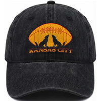 Football Lover Gift Washed Cotton Baseball Cap Midwest Wolf Spirit