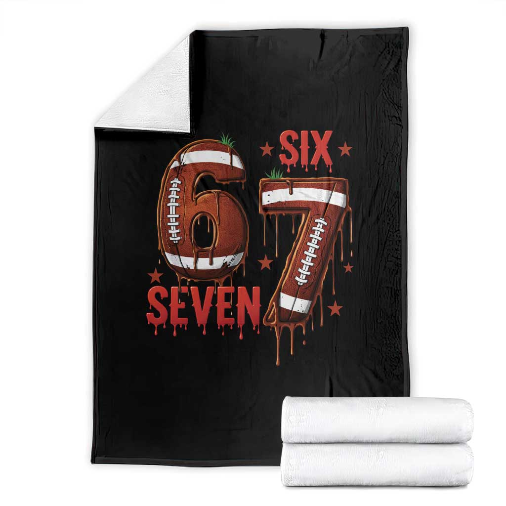 American Football Six Seven Meme Throw Blanket Funny Gen Z Alpha Gift