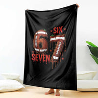American Football Six Seven Meme Throw Blanket Funny Gen Z Alpha Gift
