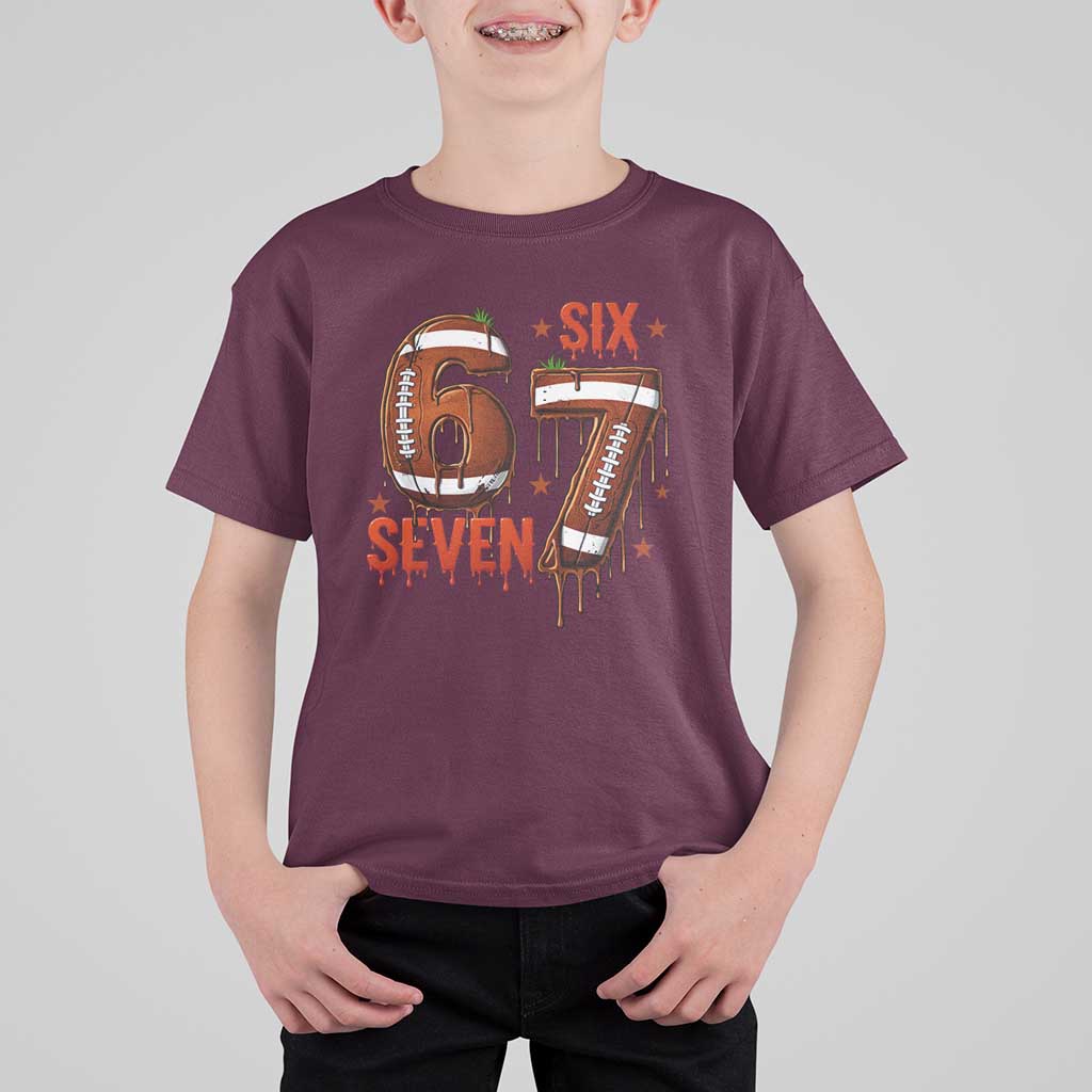 American Football Six Seven Meme T Shirt For Kid Funny Gen Z Alpha Gift