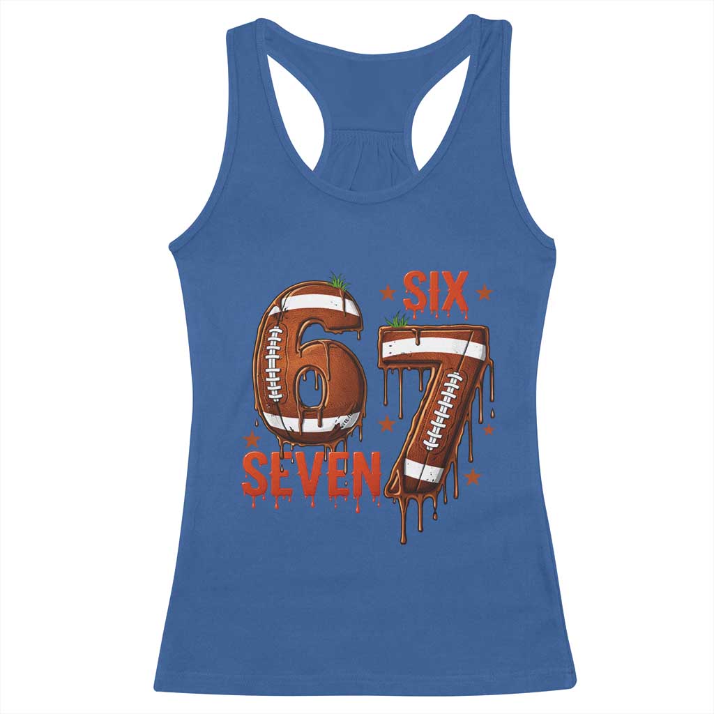 American Football Six Seven Meme Racerback Tank Top Funny Gen Z Alpha Gift