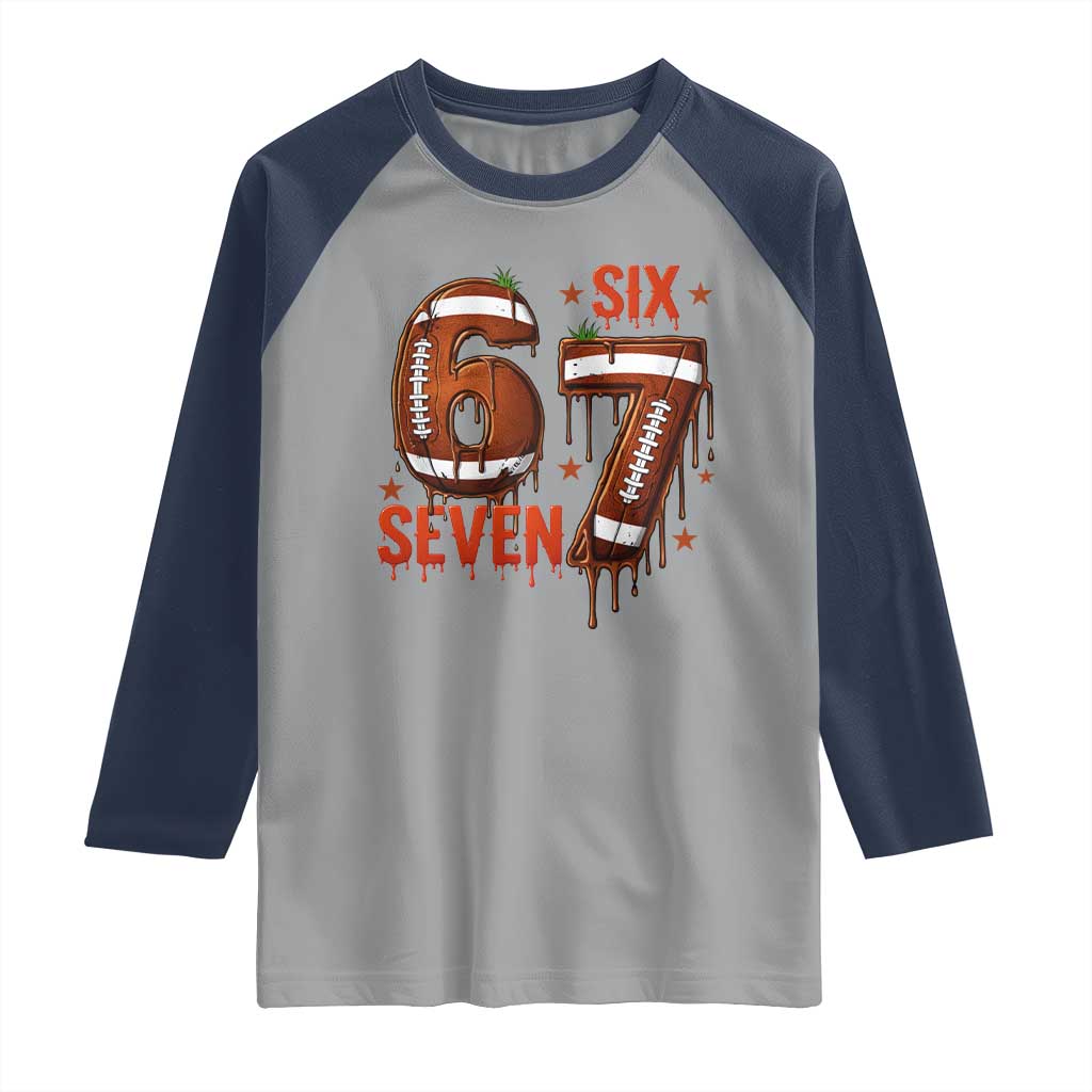 American Football Six Seven Meme Raglan Shirt Funny Gen Z Alpha Gift