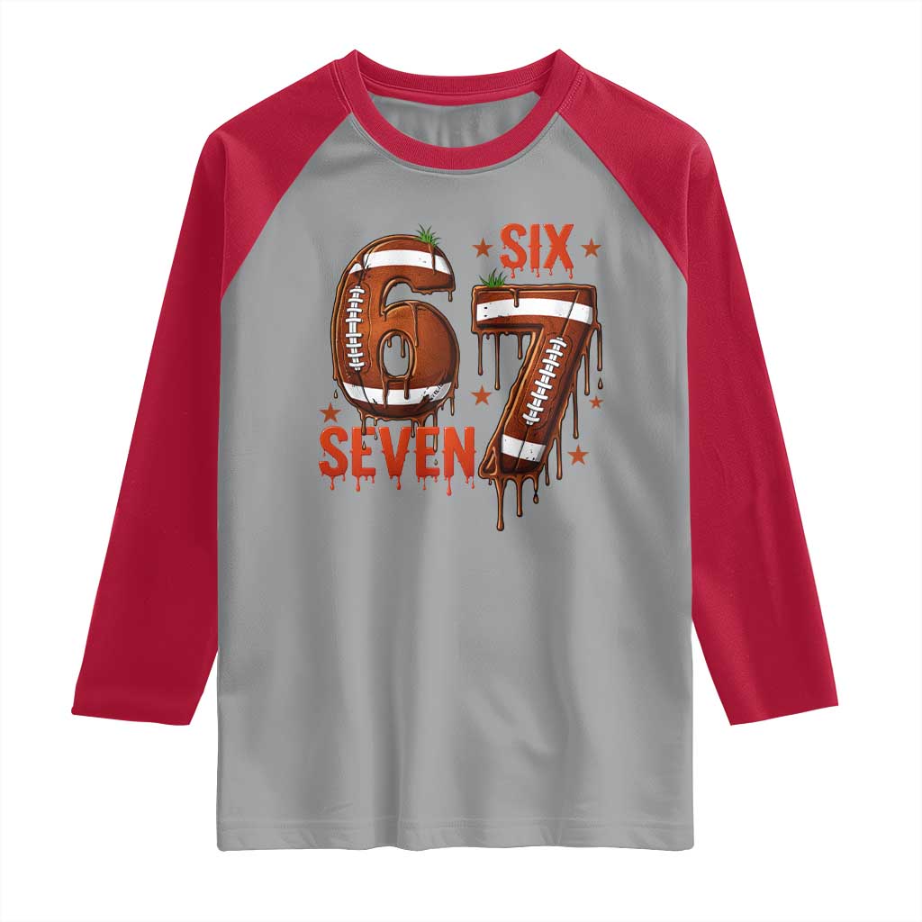 American Football Six Seven Meme Raglan Shirt Funny Gen Z Alpha Gift