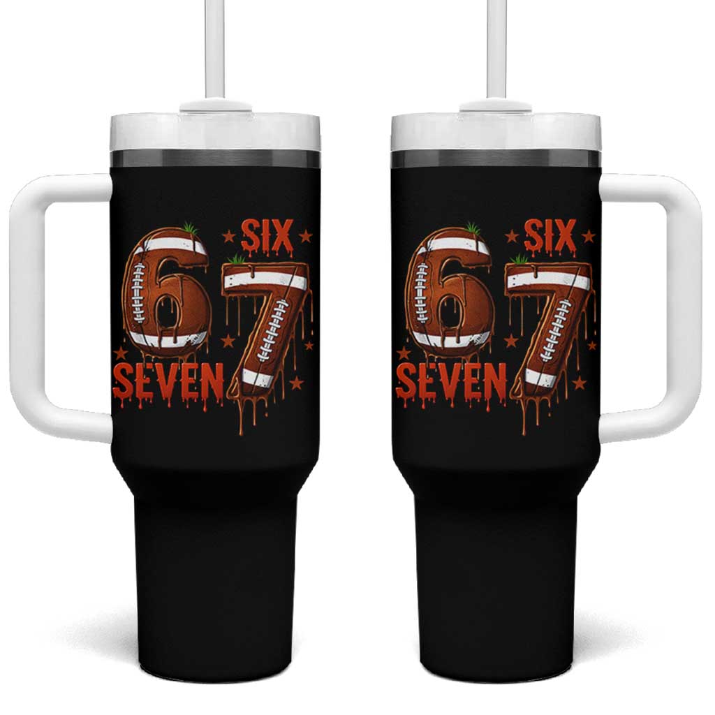 American Football Six Seven Meme Tumbler With Handle Funny Gen Z Alpha Gift
