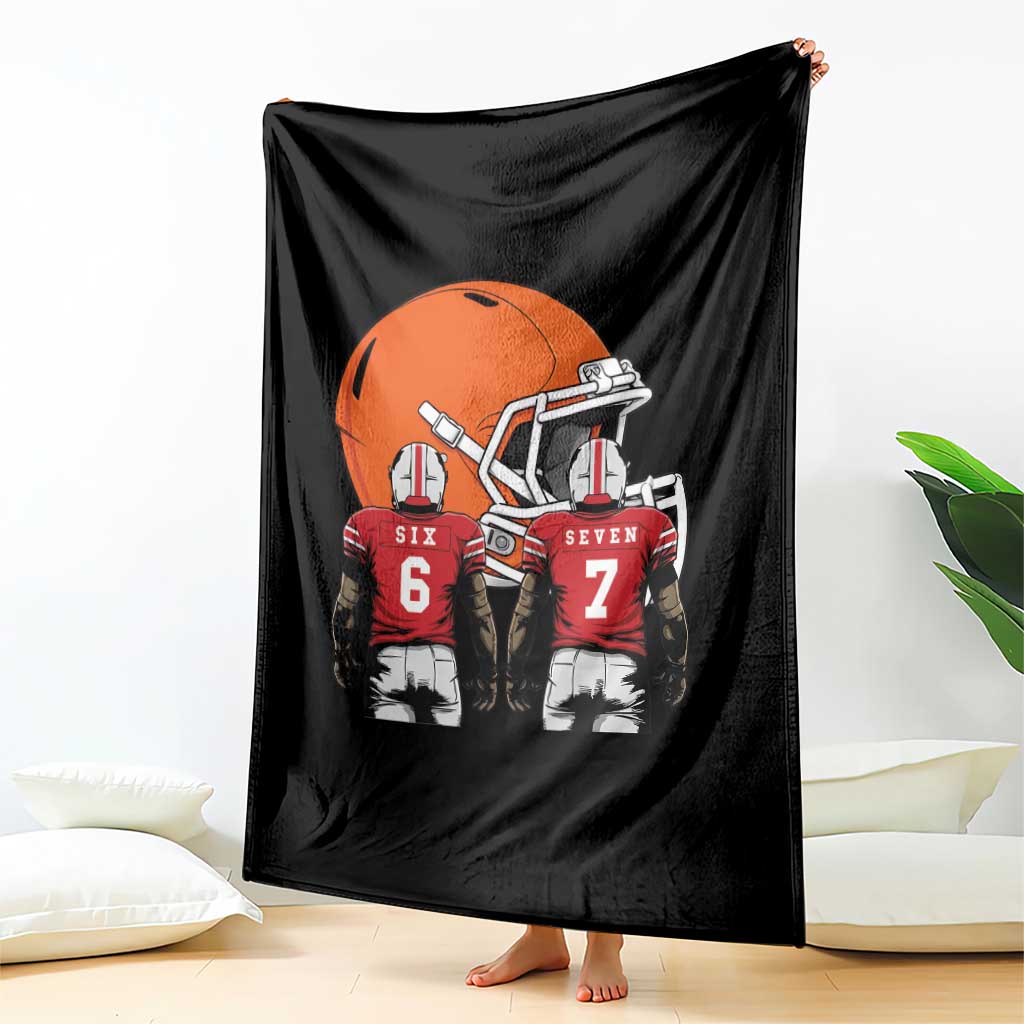 Funny American Football Throw Blanket Six Seven Meme - Wonder Print Shop