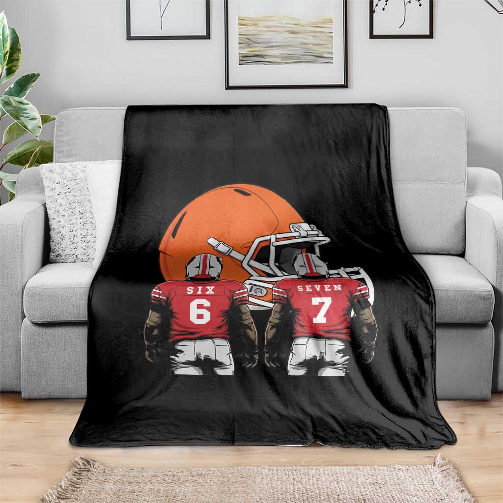 Funny American Football Throw Blanket Six Seven Meme - Wonder Print Shop