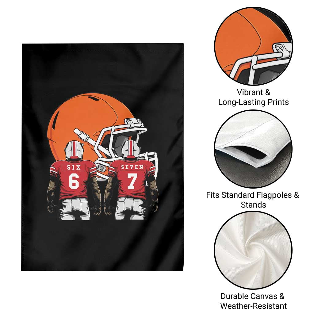 Funny American Football Garden Flag Six Seven Meme - Wonder Print Shop