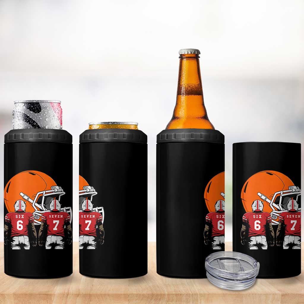 Funny American Football 4 in 1 Can Cooler Tumbler Six Seven Meme - Wonder Print Shop