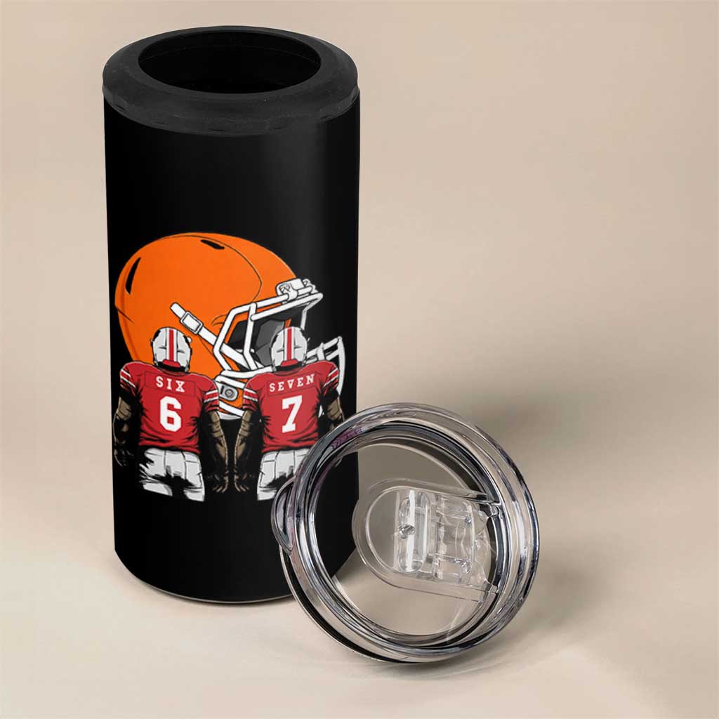 Funny American Football 4 in 1 Can Cooler Tumbler Six Seven Meme - Wonder Print Shop