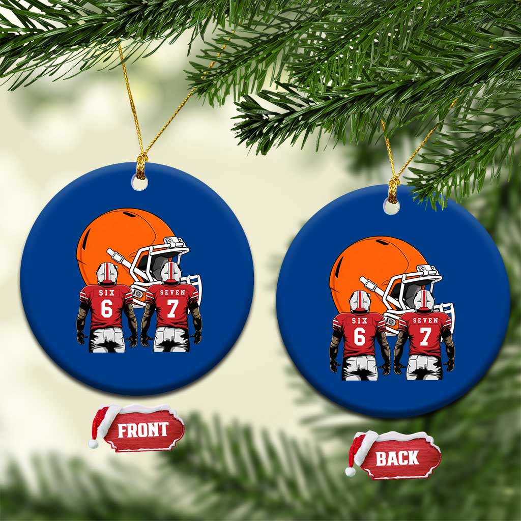Funny American Football Ceramic Ornament Six Seven Meme - Wonder Print Shop