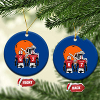 Funny American Football Ceramic Ornament Six Seven Meme - Wonder Print Shop
