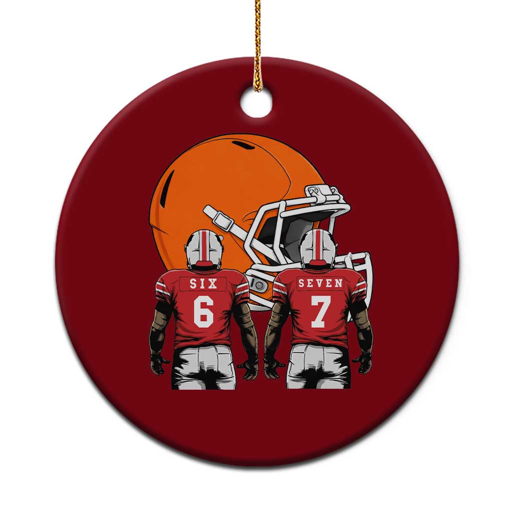 Funny American Football Ceramic Ornament Six Seven Meme - Wonder Print Shop