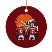 Funny American Football Ceramic Ornament Six Seven Meme - Wonder Print Shop