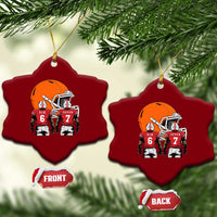 Funny American Football Ceramic Ornament Six Seven Meme - Wonder Print Shop