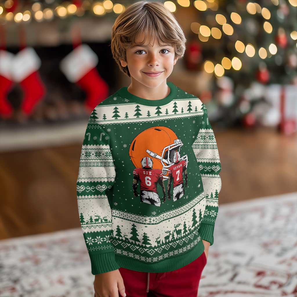 Funny American Football Ugly Christmas Sweater Six Seven Meme - Wonder Print Shop