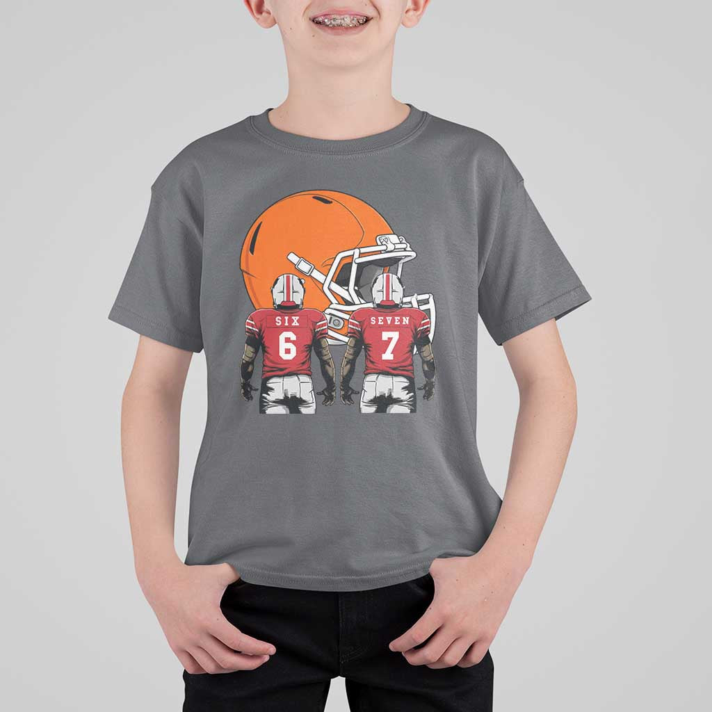 Funny American Football T Shirt For Kid Six Seven Meme - Wonder Print Shop
