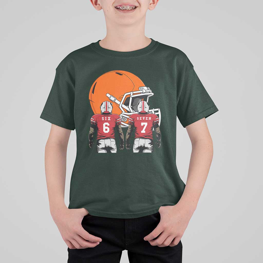 Funny American Football T Shirt For Kid Six Seven Meme - Wonder Print Shop