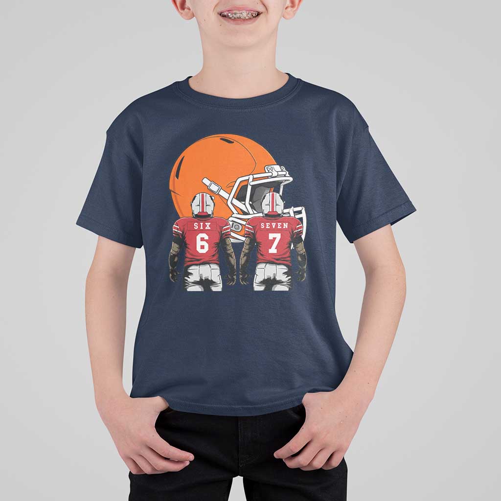 Funny American Football T Shirt For Kid Six Seven Meme - Wonder Print Shop