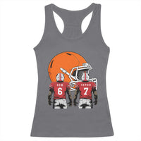 Funny American Football Racerback Tank Top Six Seven Meme - Wonder Print Shop