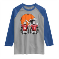 Funny American Football Raglan Shirt Six Seven Meme - Wonder Print Shop