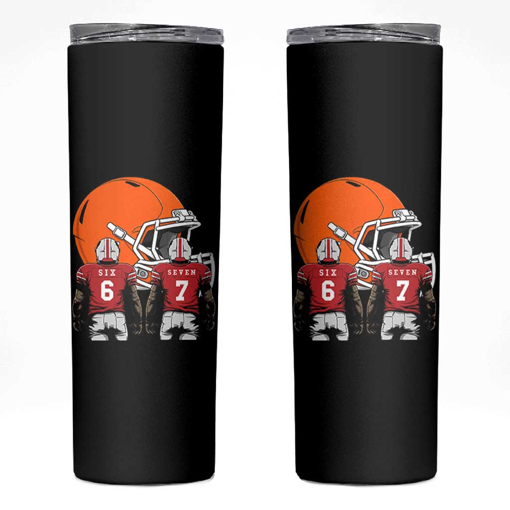 Funny American Football Skinny Tumbler Six Seven Meme - Wonder Print Shop