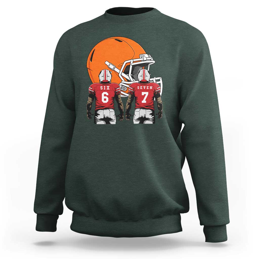 Funny American Football Sweatshirt Six Seven Meme - Wonder Print Shop