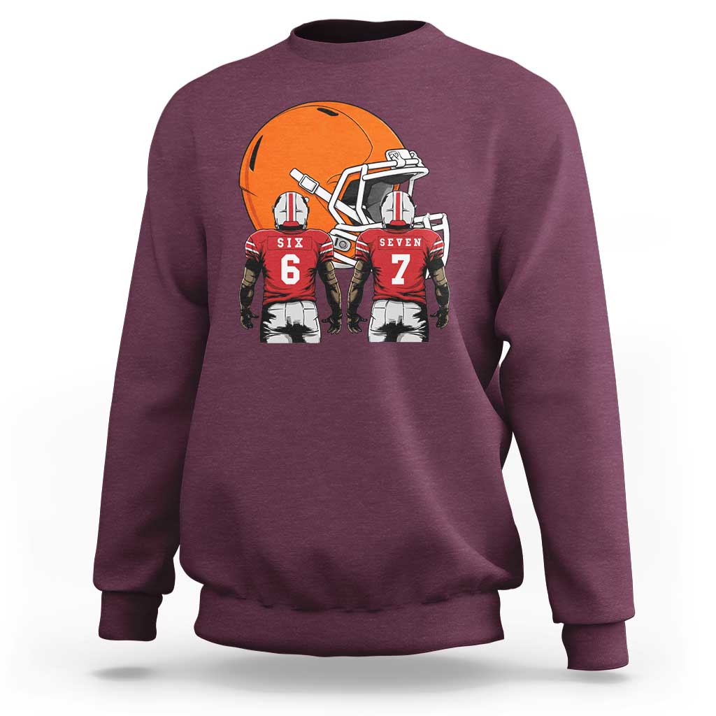 Funny American Football Sweatshirt Six Seven Meme - Wonder Print Shop