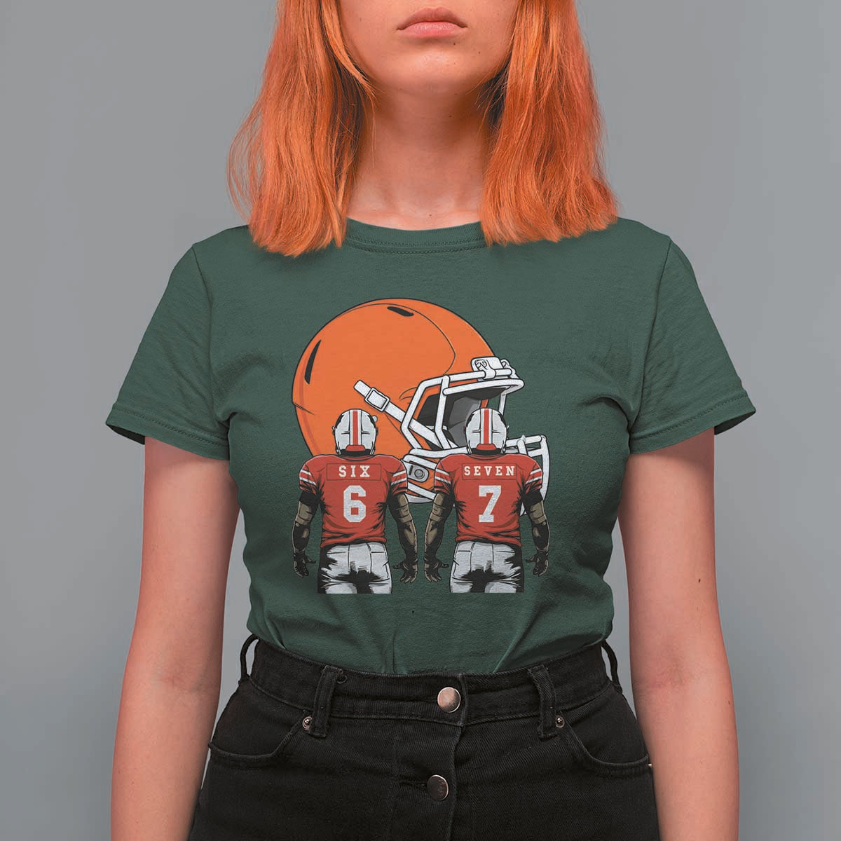 Funny American Football T Shirt For Women Six Seven Meme - Wonder Print Shop