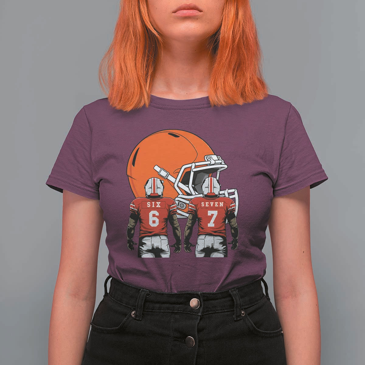 Funny American Football T Shirt For Women Six Seven Meme - Wonder Print Shop
