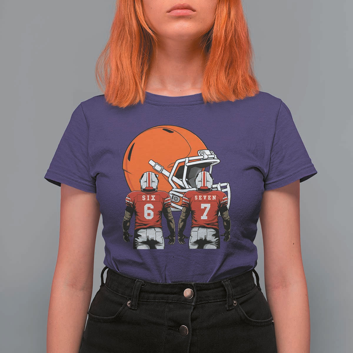 Funny American Football T Shirt For Women Six Seven Meme - Wonder Print Shop
