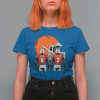 Funny American Football T Shirt For Women Six Seven Meme - Wonder Print Shop