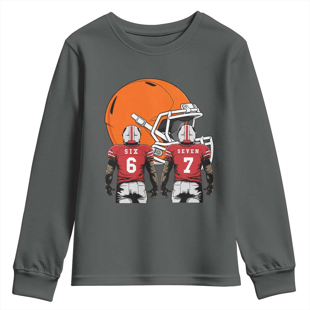 Funny American Football Youth Sweatshirt Six Seven Meme - Wonder Print Shop