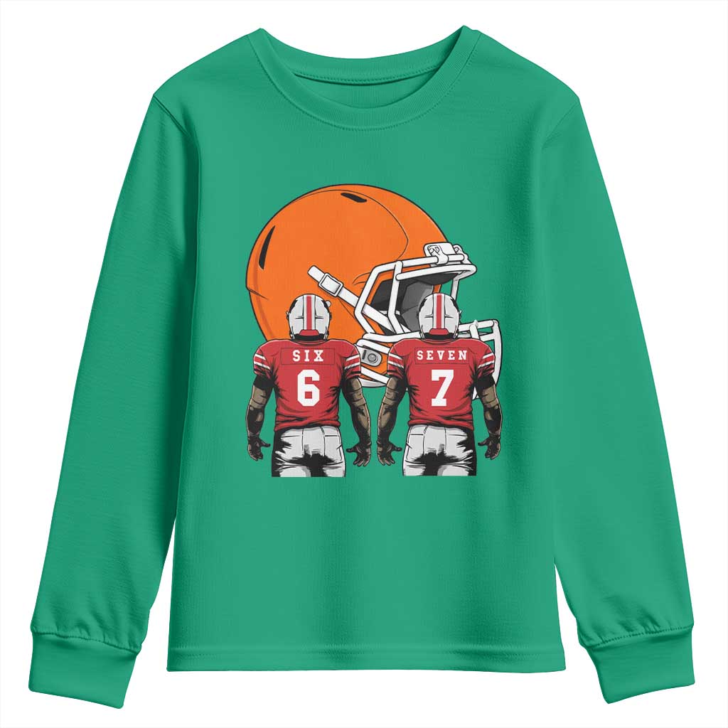Funny American Football Youth Sweatshirt Six Seven Meme - Wonder Print Shop