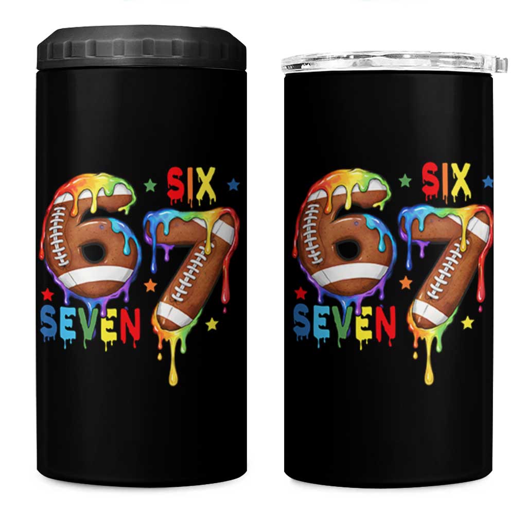 Funny American Football 4 in 1 Can Cooler Tumbler 67 Viral Gen Alpha Slang Gift