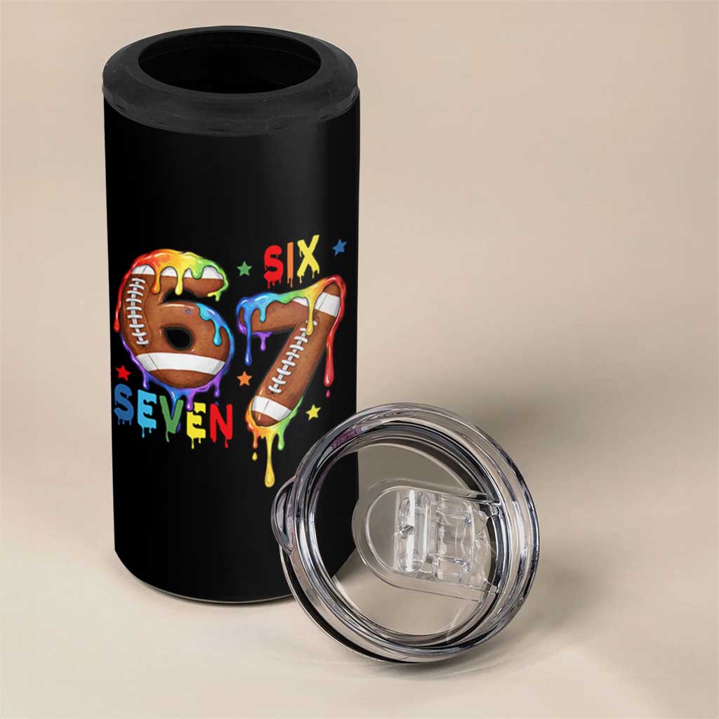 Funny American Football 4 in 1 Can Cooler Tumbler 67 Viral Gen Alpha Slang Gift