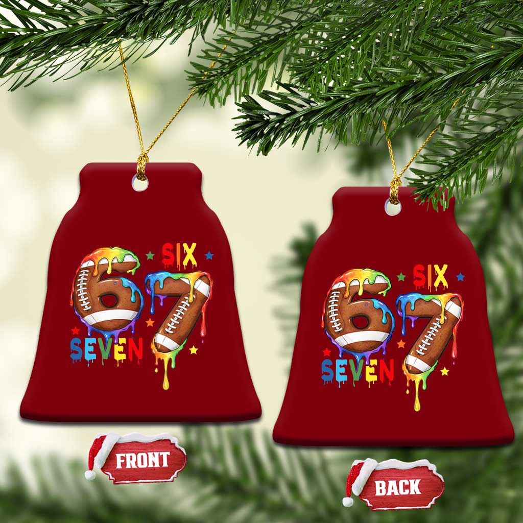 Funny American Football Ceramic Ornament 67 Viral Gen Alpha Slang Gift