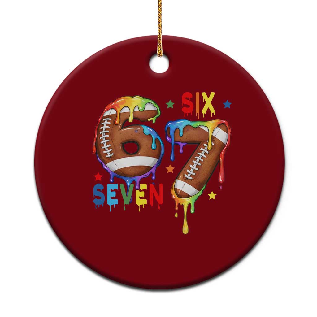 Funny American Football Ceramic Ornament 67 Viral Gen Alpha Slang Gift