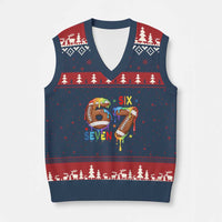 Funny American Football V-Neck Knit Sweater Vest 67 Viral Gen Alpha Slang Gift