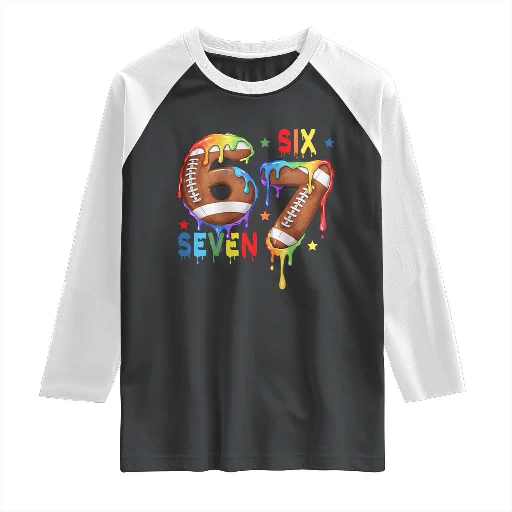 Funny American Football Raglan Shirt 67 Viral Gen Alpha Slang Gift