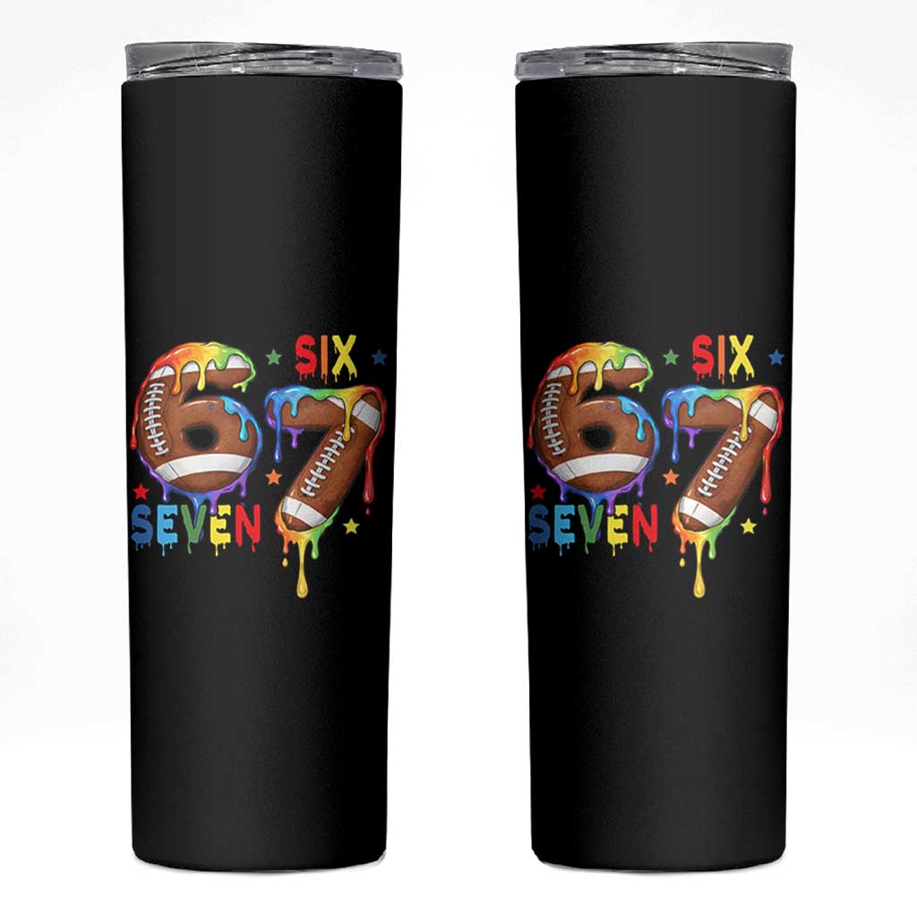 Funny American Football Skinny Tumbler 67 Viral Gen Alpha Slang Gift